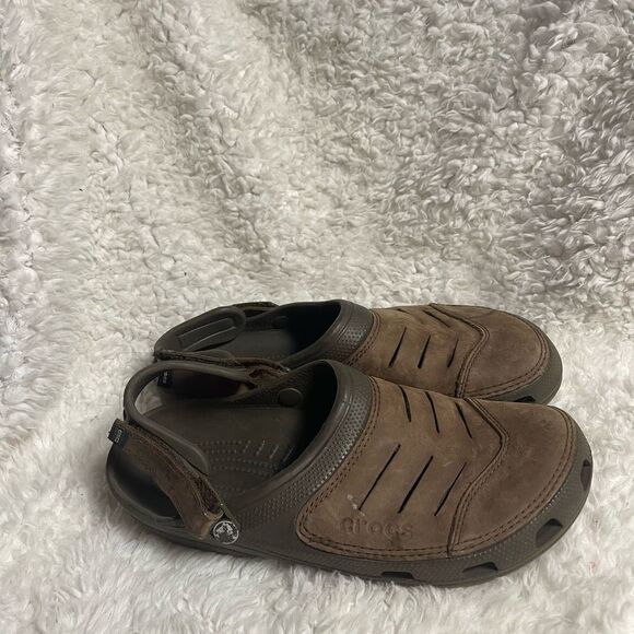 CROCS | Bogota brown suede Gorpcore slip-on slide clogs | MENS SZ12 main image 6